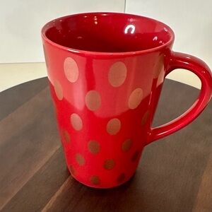 Vintage Starbucks Red & Gold Dot– 2005 Holiday Collection – Ceramic Coffee Mug